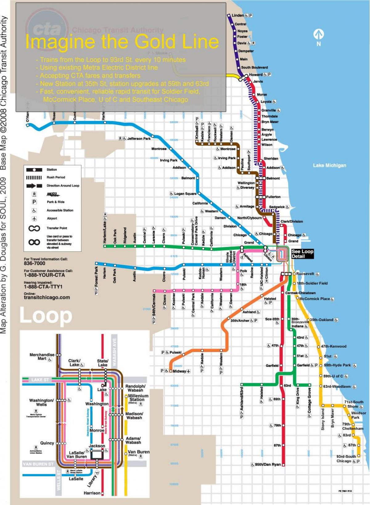 Chicago tren göster mavi çizgi