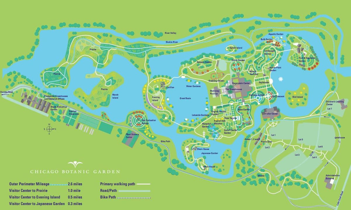 Chicago Botanik Bahçesi harita
