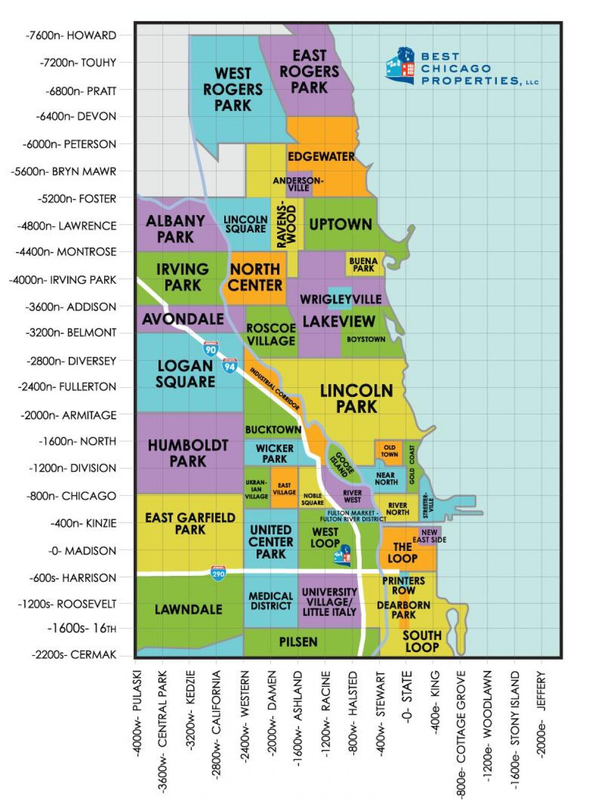 Chicago haritası mahalleleri