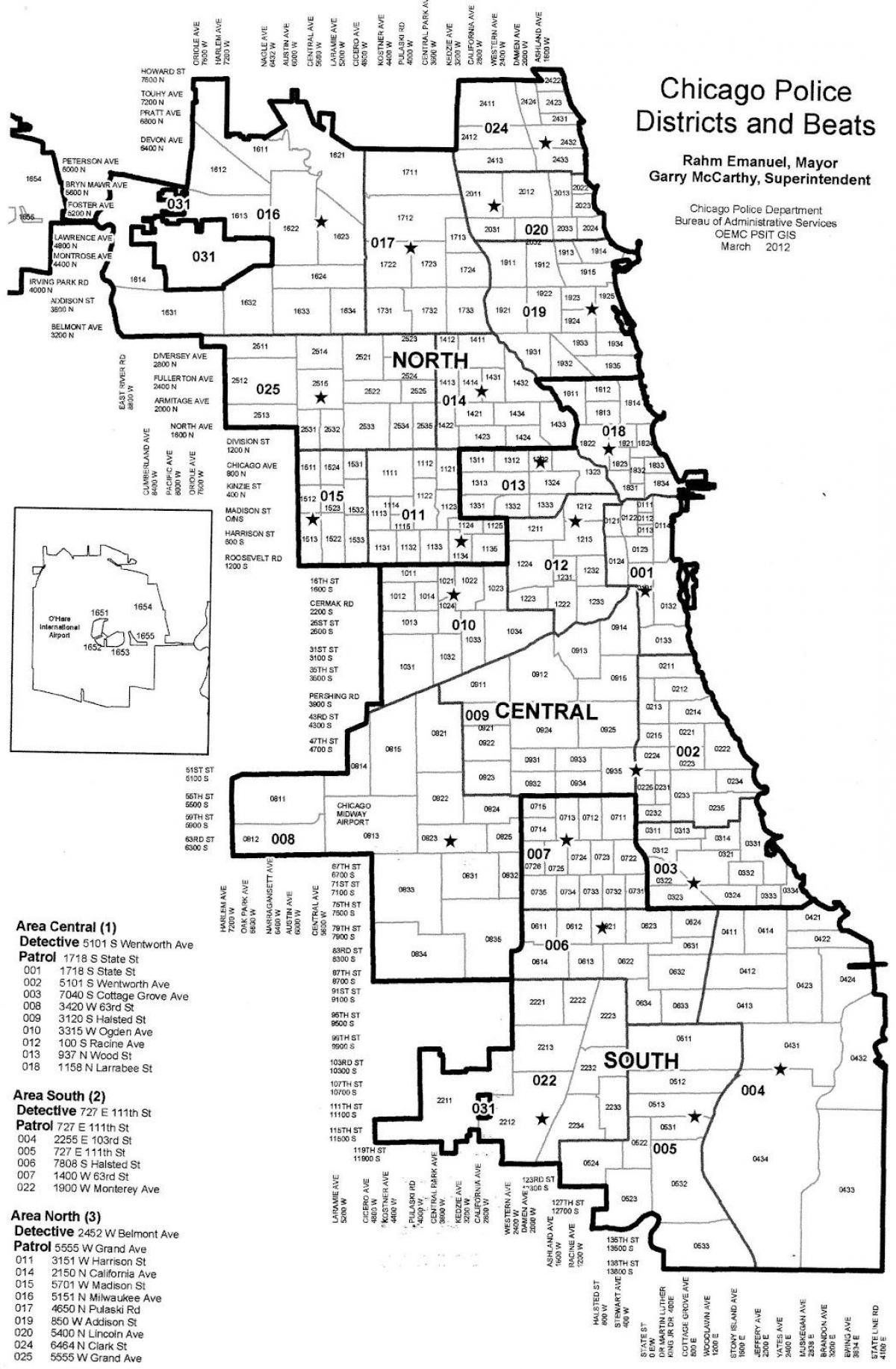 Chicago polis bölgeleri göster