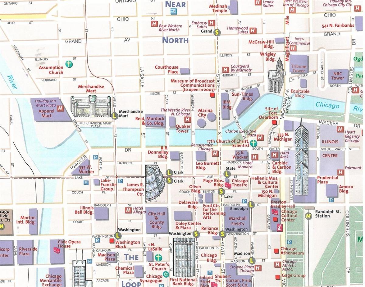 Chicago turistik haritası