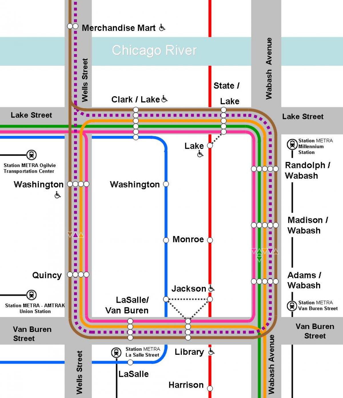 turuncu çizgi harita Chicago