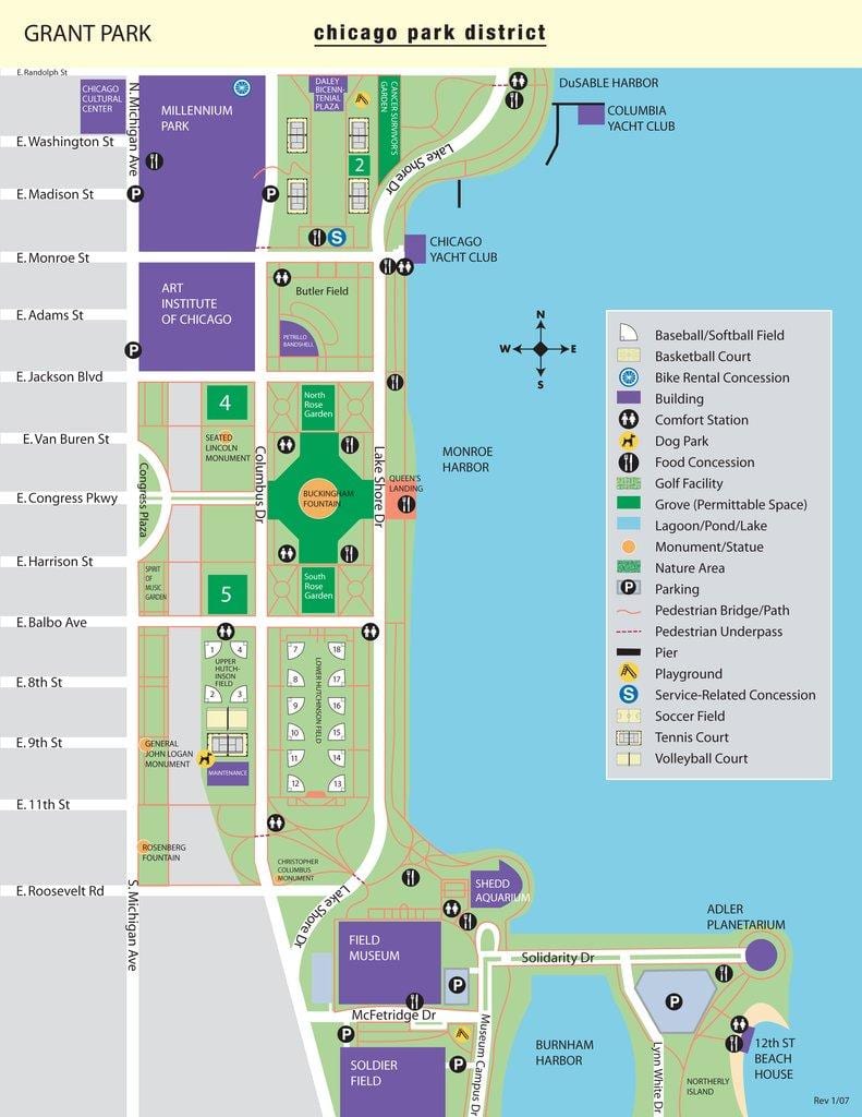 grant park, Chicago haritası