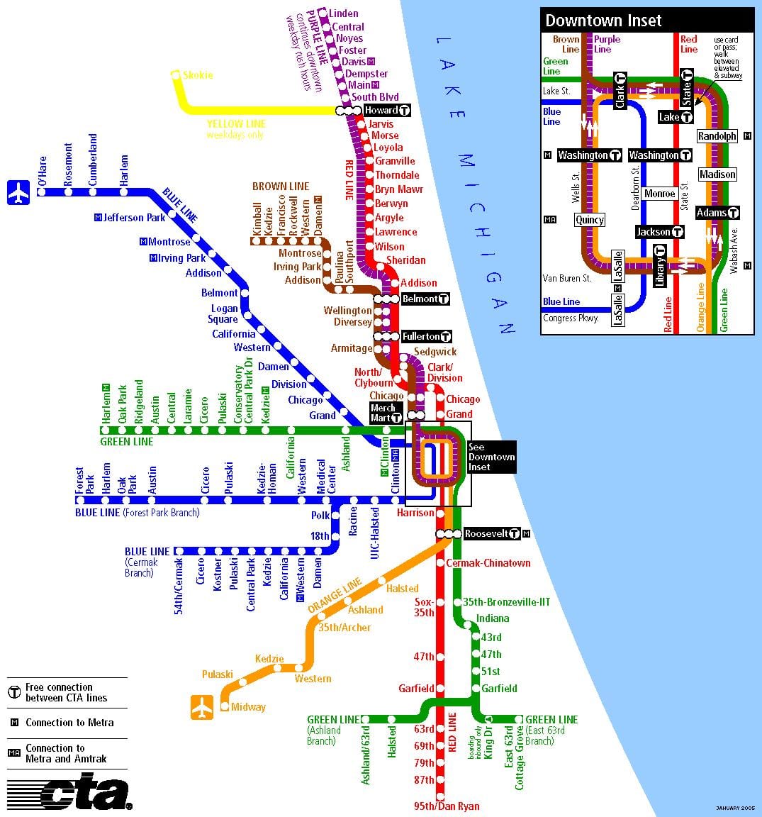 Chicago haritada metro