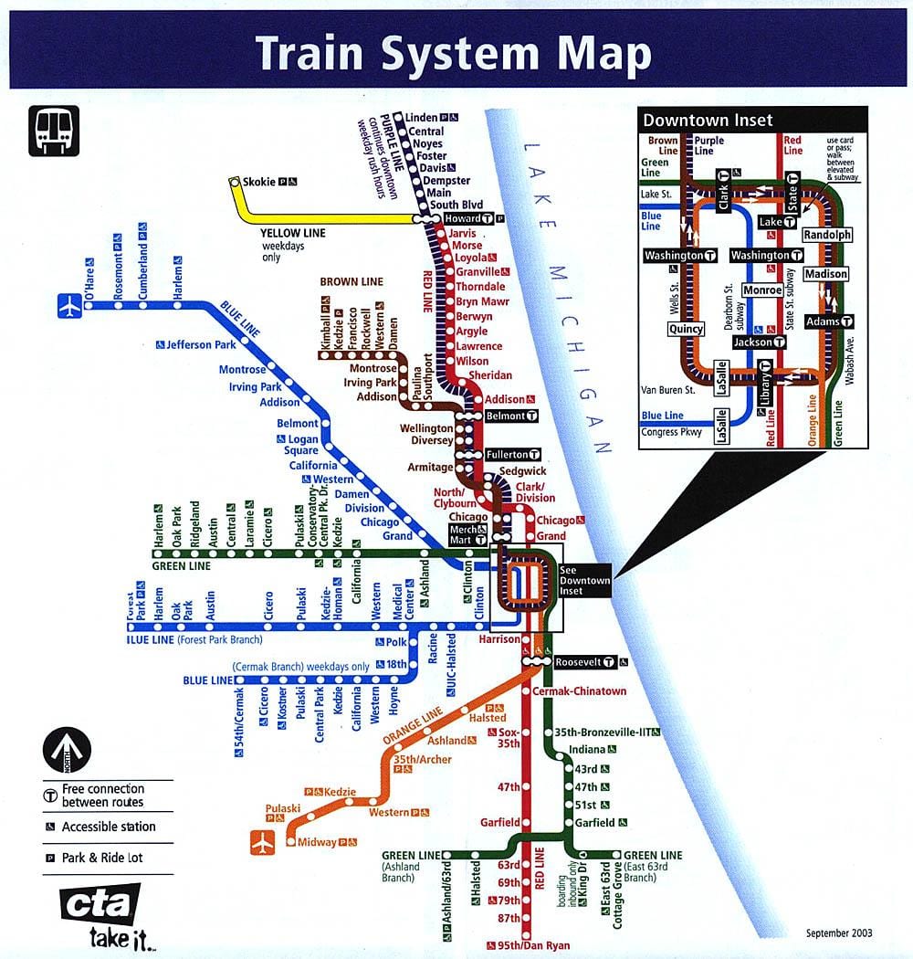 Chicago tren sistemi göster