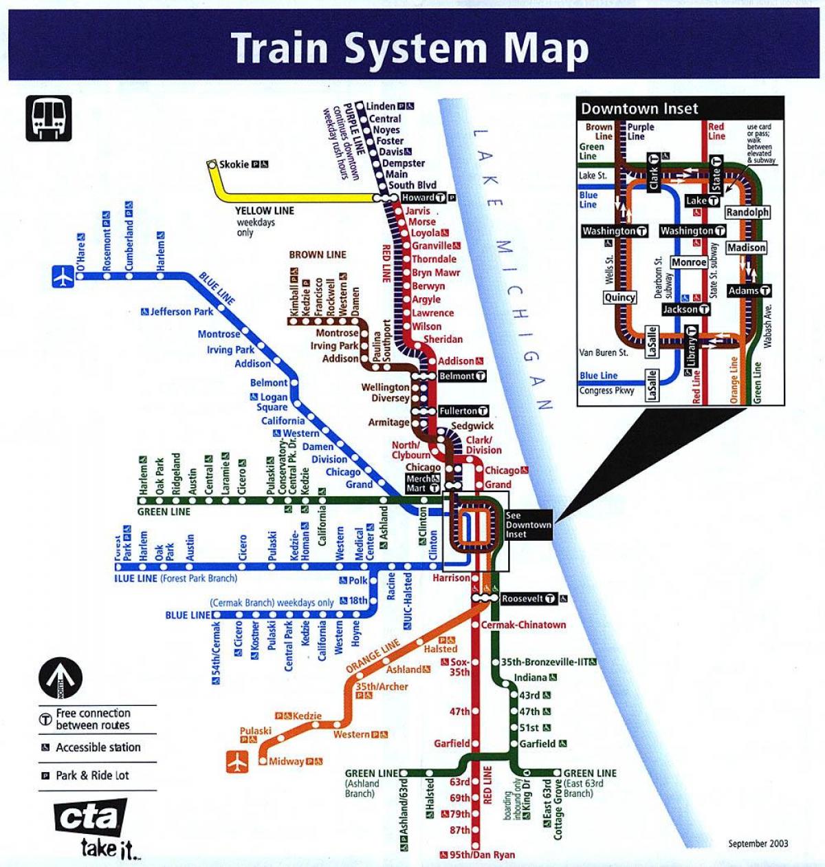 Chicago tren sistemi göster