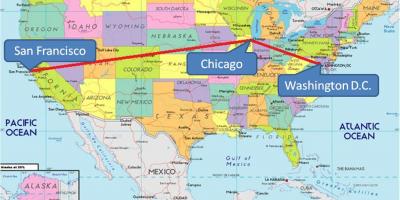 ABD harita üzerinde Chicago