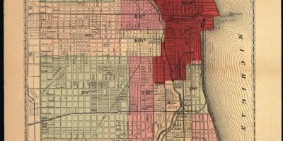 Büyük Chicago yangınından haritası