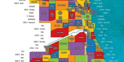 Chicago harita ve banliyöleri