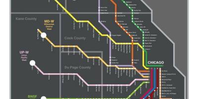 Metra tren harita Chicago