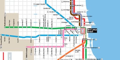 Chicago haritası mavi çizgi