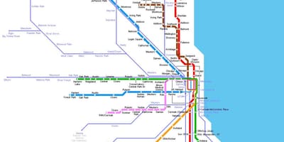Chicago Metro İstasyonu haritası