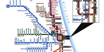 Chicago metro hatları haritası