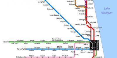 Chicago metro İstasyonu haritası